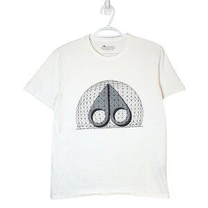 Moose Knuckles logo graphic shirt white size S